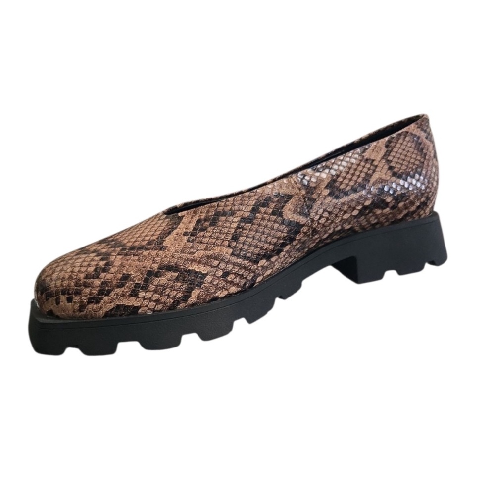 Snake-Print Brown Women's Slip-On Loafer - Picture 2 of 5